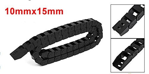 R18 10mm x 15mm Black Plastic Wire Carrier Cable Drag Chain 1M Length for CNC