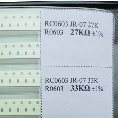 0603 0R-4.7M & 15pF-2.2uF 1% Resistor and Capacitor Mixed Practical Kit 83 Values 3800pcs SMD Assorted Resistors Sample Book Combo Pack Kit 0603 (15pF-2.2uF)&(0R-4.7MR) mixed