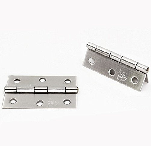 Adiyer 10pcs 304 Stainless Steel 2.5-inch Folding Butt Hinges Home Furniture Hardware Door Hinges for Case Lid Wooden Jewelry Box Lid (63mm x 41mm x 1.2mm) 63x41x1.2mm w Screws
