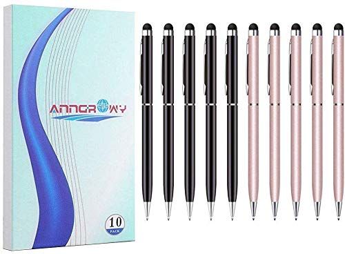 Stylus Pens for Touch Screens anngrowy Stylus Pen Universal Stylus Ballpoint Pen 2 in 1 Stylists Pens for iPad iPhone Tablet Laptops Kindle Samsung Galaxy All Capacitive Touch Screens