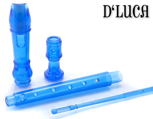 D'Luca MR-100-BL Student 3 Piece Recorder Flute, Blue