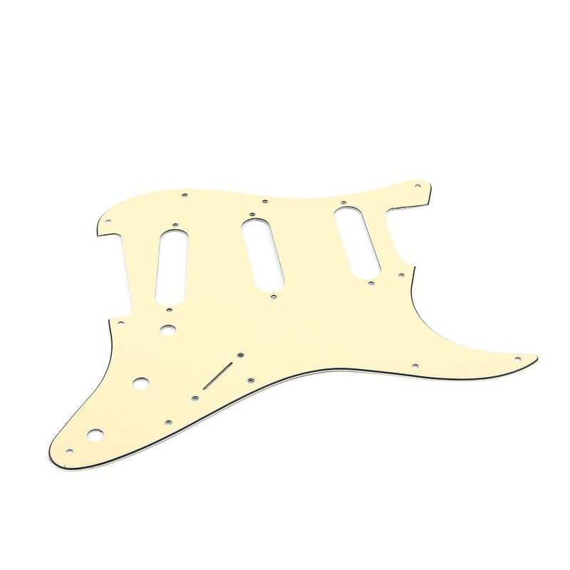 Alnicov 11 Hole Stratocaster Pickguard Sss Guitar Pick Guard Back Plate For Fender Standard Strat Guitar Replacement,Cream