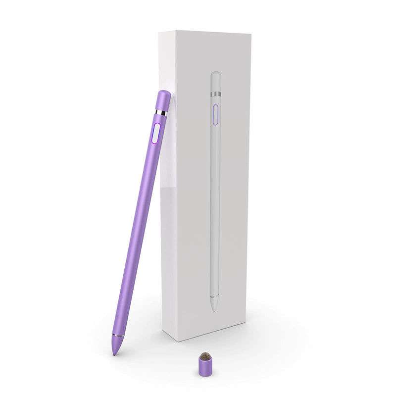 Stylus Pen for Touch Screens, Digital Pencil Capacitive Pen Fine Point Stylist Pen Pencil Compatible with iPhone iPad Pro Air Mini Android Microsoft Surface and Other Tablets (Purple) Purple