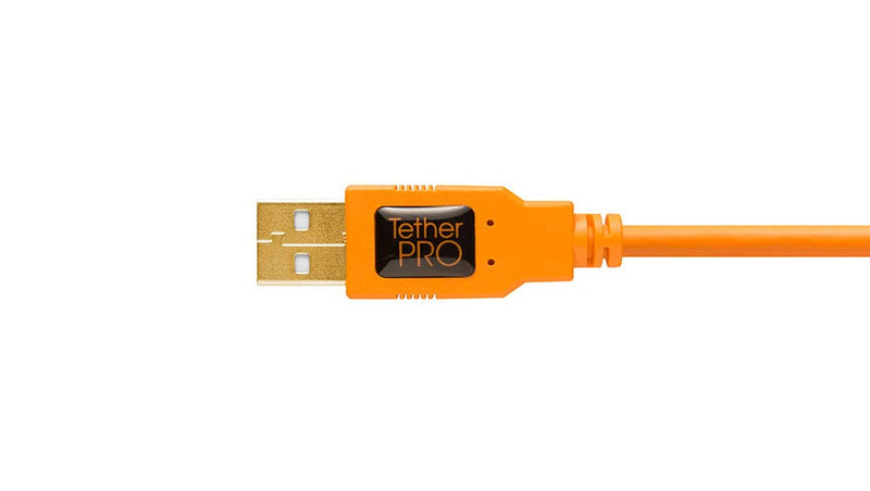 Tether Tools TetherPro USB 2.0 to Micro-B 5-Pin Cable, 15' (4.6m), High-Visibility Orange