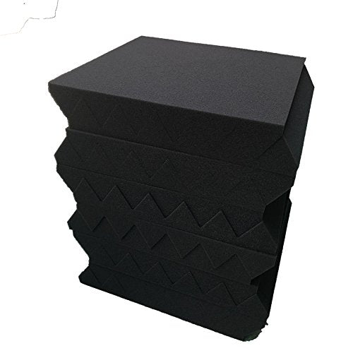 [AUSTRALIA] - 12 Pack Wedge Burgundy/Black Acoustic Soundproofing Studio Foam Tiles 2"x12"x12" 