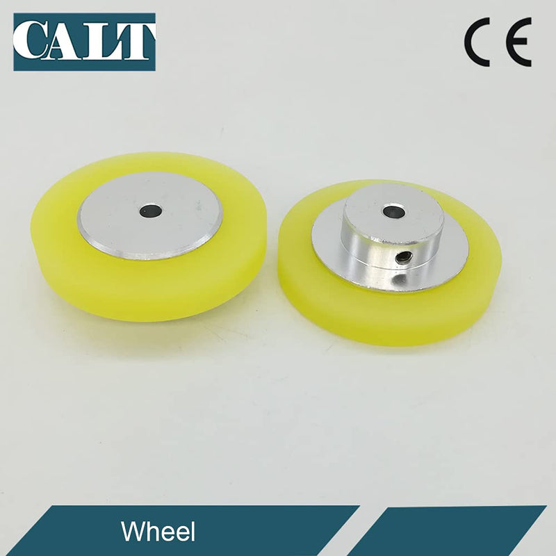 CALT GHW38 Roller Rubber Wheel Length Position Meter Measuring Pulse Rotary Encoder Steel Mounting Spring Bracket for Lift Rail (2pcs200mm-6)