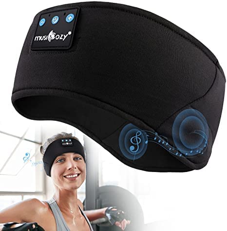 [AUSTRALIA] - MUSICOZY Sleep Headphones Bluetooth Headband Wireless Music Headband Headphones, Earbuds IPX6 Waterproof for Side Sleepers Women Men Workout Running Insomnia Travel Yoga Cool Gadgets Unique Gifts 