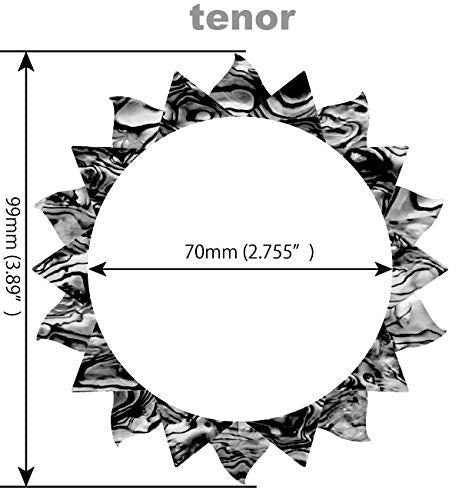 Inlay Sticker Decal for Tenor Ukuleles - Soundhole Rosette/Purfling - Sun - Abalone Blue