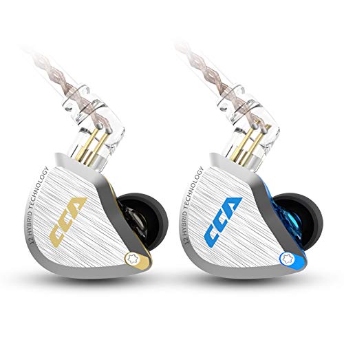 [AUSTRALIA] - CCA C12 Wired HiFi Earbuds Earphone 5BA 1DD Hybrid in Ear Monitor Headphone Noise Cancelling Bass Earphone with Ergonomic Design for Musician Audiophile Singer gold no mic 