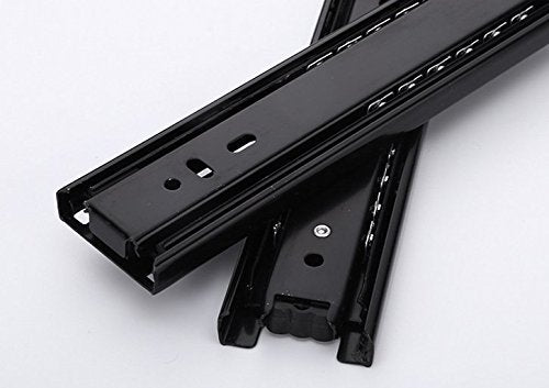 2 Pcs Black Furniture Length Ball Bearing Telescopic Drawer Slides (8 Inch) 8 Inch