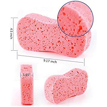 Car Wash Sponges 5pcs Mix Colors Cleaning Scrubber Handy Multi Functional Washing Sponges for Kitchen with Vacuum Compressed Packing