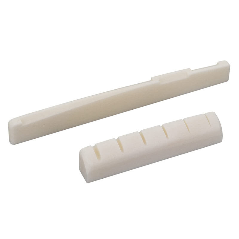 1 Sets 2pcs Left handed 6 String Acoustic Guitar Bone Bridge Saddle and Nut Set Made of Real Bone 43x6x9/72x3x9mm