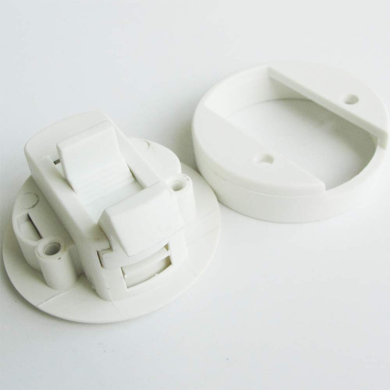 2PCS Boat 2'' Flush Pull Latch Slam Latch Hatch Round Pull Latch White Plastic for RV Boat Door Latches Deck Hatch 1/4'' Door Cabinet Hardware 2 Pieces
