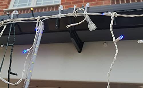 UKDD® 50 Gutter Hanging Hooks/Clips for Outdoor Christmas Xmas String Lights (Black) Black