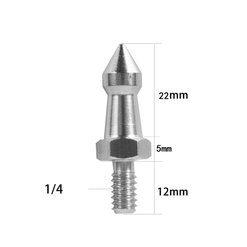 Foto&Tech 3 Pieces Stainless Steel Tripod Feet Spike Compatible with Benro Gitzo Induro Kingjoy Manfrotto, Thread Tripod Foot Replacement for Smooth and Uneven Surfaces (1/4) 1/4