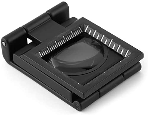 Magnifier 10X 28mm Mini Three-Folding 10X Magnifier with Scale for Textile Optical Glass Foldable Magnifying Tool