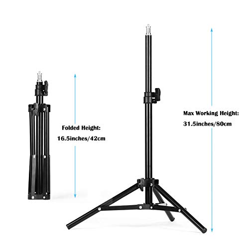 Light Stands Photography Aluminum 32"/80cm Max Height for Relfectors, Softboxes, Lights, 2 Pack