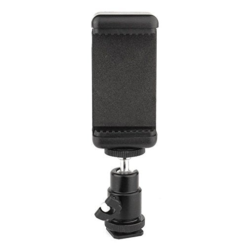 [AUSTRALIA] - 360° Ball Head Hot Shoe Adapter Mount + Cell Phone Holder Clip for DSLR Camera 