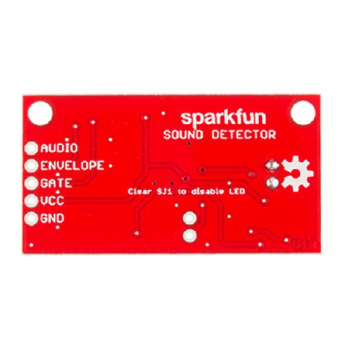 SparkFun Sound Detector Audio sensing breakout Three different outputs Audio Presence of sound Binary indication Amplitude Analog representation VCC: 3.5V to 5.5V Ideal voltage is 5V