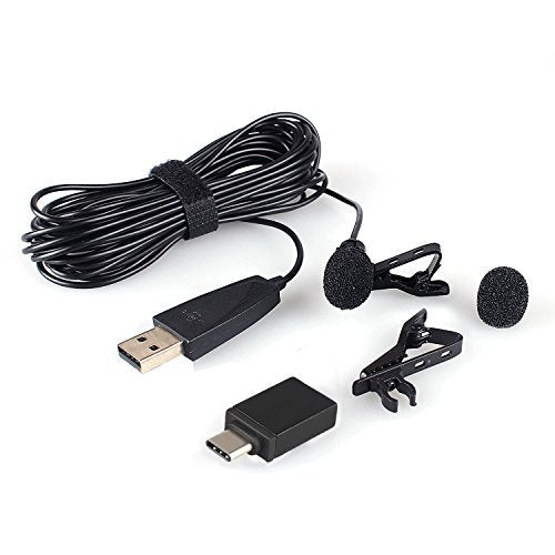[AUSTRALIA] - USB Lavalier Lapel Microphone for Video Recording Podcasting Streaming, USB C Clip-on Computer Microphones, Plug & Play Omnidirectional Condenser Lav Mic for Android Phone PC Laptop Mac MacBook PS4 