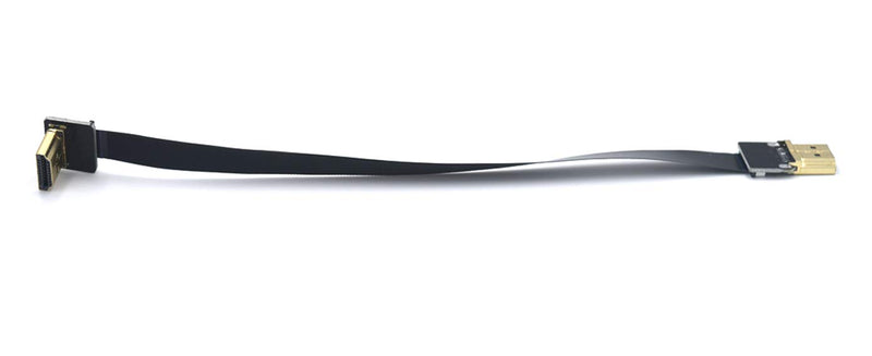 FPV HDMI Cable, Kework 20cm FPV HDMI Slim Flat Cable, 90 Degree Upward Standard HDMI Male Interface to Standard HDMI Male Interface for RED BMCC FS7 C300 (Single Upward) Single Upward