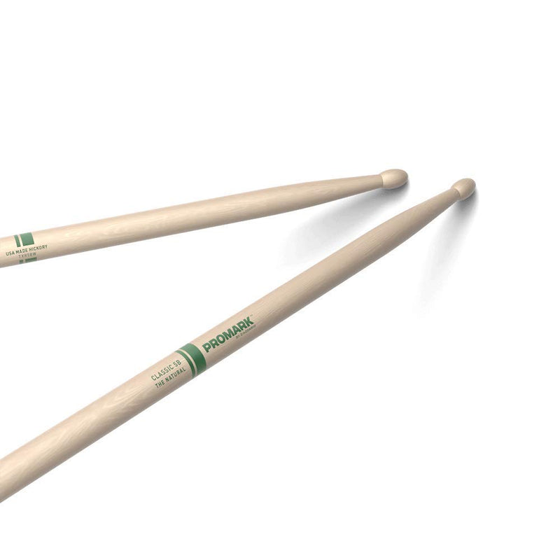 Promark TXR5BW American Hickory Natural Wood Tip, Single Pair, Unlacquered