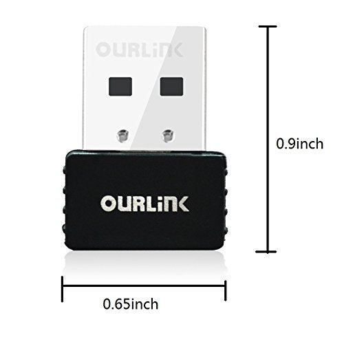 OURLiNK 600Mbps AC600 Dual Band USB WiFi Dongle & Wireless Network Adapter for Laptop/Desktop Computer - Backward Compatible with 802.11 a/b/g/n Products (2.4 GHz 150Mbps, 5GHz 433Mbps)