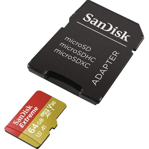 SanDisk Extreme 64GB microSD, microSDHC, microSDXC, 4K UHD- SDSQXA2-064G-GN6MA, A1/A2