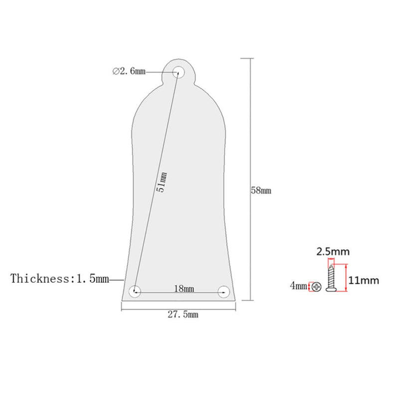 HEALLILY Guitar Truss Rod Cover GR34 Truss Rod Shape Case For Electric Guitar Les Paul Epiphone (Black)