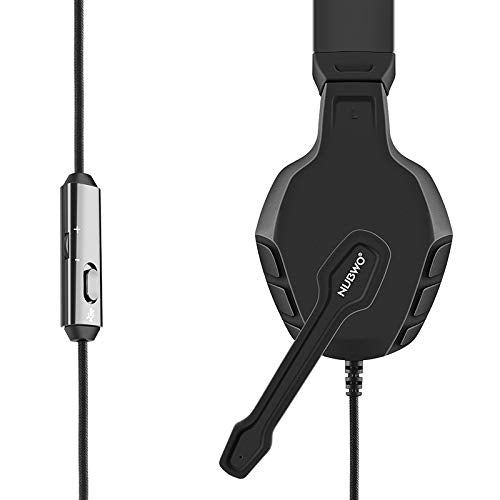 [AUSTRALIA] - NUBWO U3 3.5mm Gaming Headset for PC, PS4, Laptop, Xbox One, Mac, iPad, Nintendo Switch Games, Computer Game Gamer Over Ear Flexible Microphone Volume Control with Mic - Black 