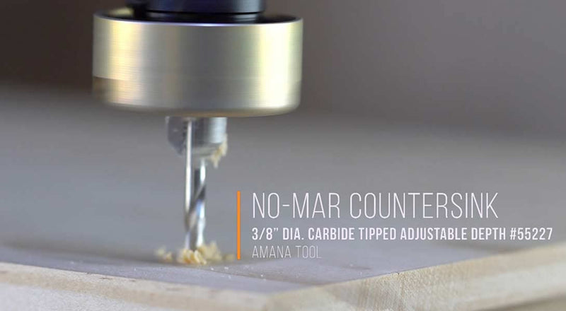 Amana Tool - (55227) Carbide Tipped 82° Countersink with Adjustable Depth Stop & No-Thrust Ball Bearing, 3/8 Dia x 1/8 Drill 3/8 D x 1/8 Drill D x 1/4 Inch