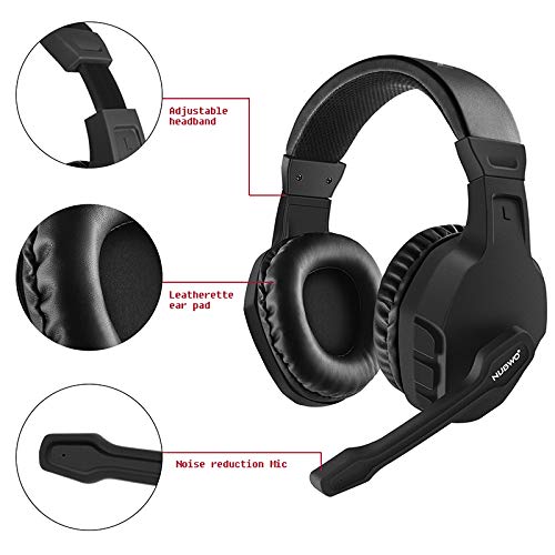 [AUSTRALIA] - NUBWO U3 3.5mm Gaming Headset for PC, PS4, Laptop, Xbox One, Mac, iPad, Nintendo Switch Games, Computer Game Gamer Over Ear Flexible Microphone Volume Control with Mic - Black 