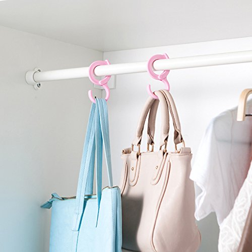Flammi 3pcs ABS Plastic S Shaped Hooks with Latch Hanging Towel Slipper Hat Clothes for Closet Kitchen Bathroom