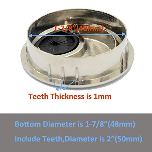 DGOL 5 pcs 1-7/8 inch (48MM) Metal Desk Grommet Cable Cord Wire Hole Cover Outlet Port (Brushed Silver) BRUSHED SILVER