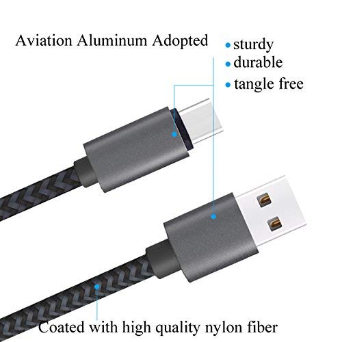 USB Type C Cable 3ft 3Pack by Ailun High Speed Type-C to USB A Sync and Charging Nylon Braided Cable for Galaxy s20, s20+ S20Ultra S10 Plus and More Smartphone Tablets Silver BlackGrey NOT Micro USB 3ft 3ft 3ft