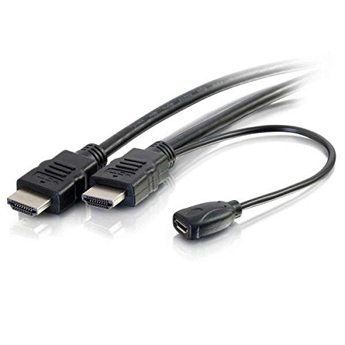 C2G HDMI Cable, 4K, High Speed HDMI Cable, Built-in Power Inserter, 60Hz, 10 Feet (3.04 Meters), Black, Cables to Go 56791