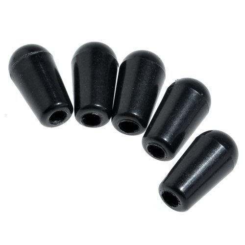 Musiclily Metric Plastic Guitar Switch Knobs Tip Caps Replacement for Toggle Pickup Selector Switches Fender Strat Stratocaster Guitar, Black(Pack of 5)