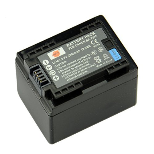 DSTE Replacement for 2X BP-727 Fully Decoded Battery Compatible Canon CG-700 Vixia HF R30 R32 R40 R42 R50 R52 R60 R62 R66 R70 R72 R300 R400 R500 R700 M50 M52 M500 M506 SLR as BP-727F BP-718