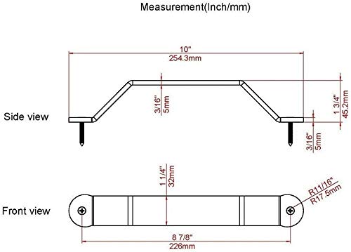 [AUSTRALIA] - JUBEST 10in Satin Nickel Side Mount Handle Pull for Sliding Barn Door American Style 