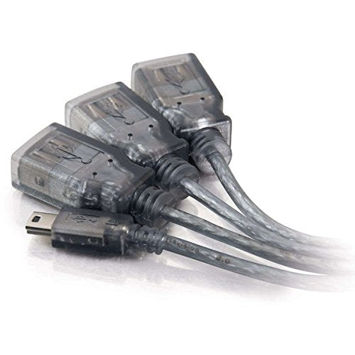 C2G USB Hub, 4 Port USB Hub Cable, USB Cable, 11 Inches, Grey, Cables to Go 27402