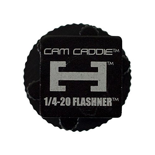 Cam Caddie 1/4”-20 Flashner High Strength Flash Shoe Converter/Adapter with Standard Tripod Threaded Post Made from High Strength Steel and Aluminum Hot and Cold Shoe Compatible (Black) 1/4-20" Flashner - Black