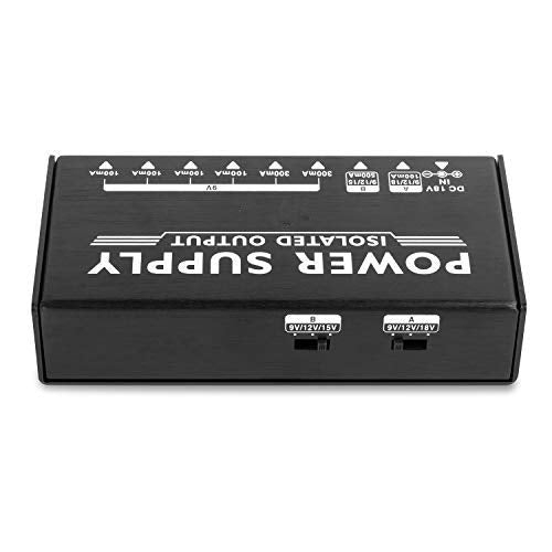 Fding Guitar Pedal Low Power Supply with 8 Isolated DC Output for 9V/12V/15V/18V Effect Pedals 18W