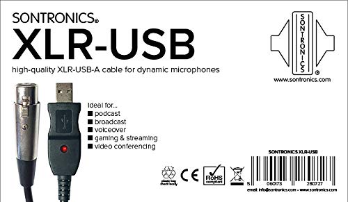 SONTRONICS XLR-USB cable for dynamic microphones, 3 metre