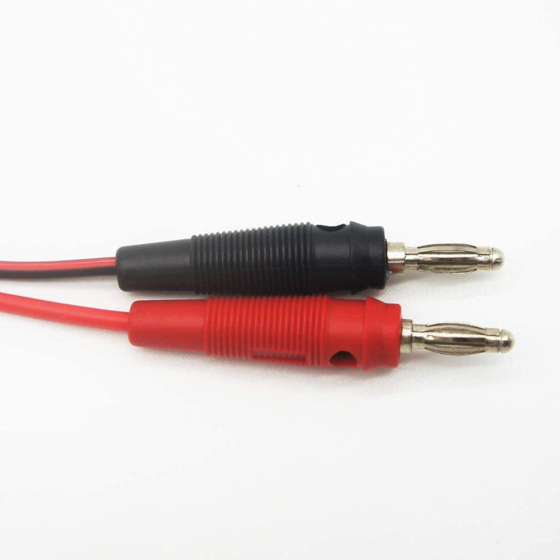 Test Lead of Banana Plugs to Alligator Clips 1-Meter(3.28ft) 16AWG Wire 5A/10A Electrical, Laboratory Electric Testing—Red& Black 2Sets 100cm