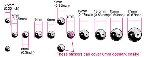 Inlaystickers Fret Markers for Guitars & Bass - Yin & Yang, F-023YY