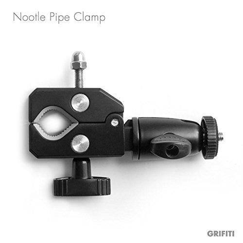 GRIFITI Nootle Heavy Duty Bike Bar Clamp Full Metal Construction 1/4 20 Threaded for Cameras and Phone Mounts