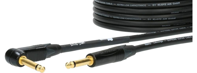 Klotz LAPR0450 LaGrange Guitar Cable, ¼-Inch Straight to Right Angle, 15ft, 15 ft