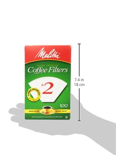 [AUSTRALIA] - Melitta #2 Cone Coffee Filters, White, 100 Count 100 Count (Pack of 1) 
