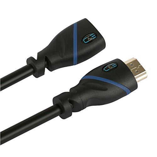 10ft (3M) High Speed HDMI Cable Male to Female with Ethernet Black (10 Feet/3 Meters) Supports 4K 30Hz, 3D, 1080p and Audio Return CNE570921 10ft 1 Pack HDMI Male-Female