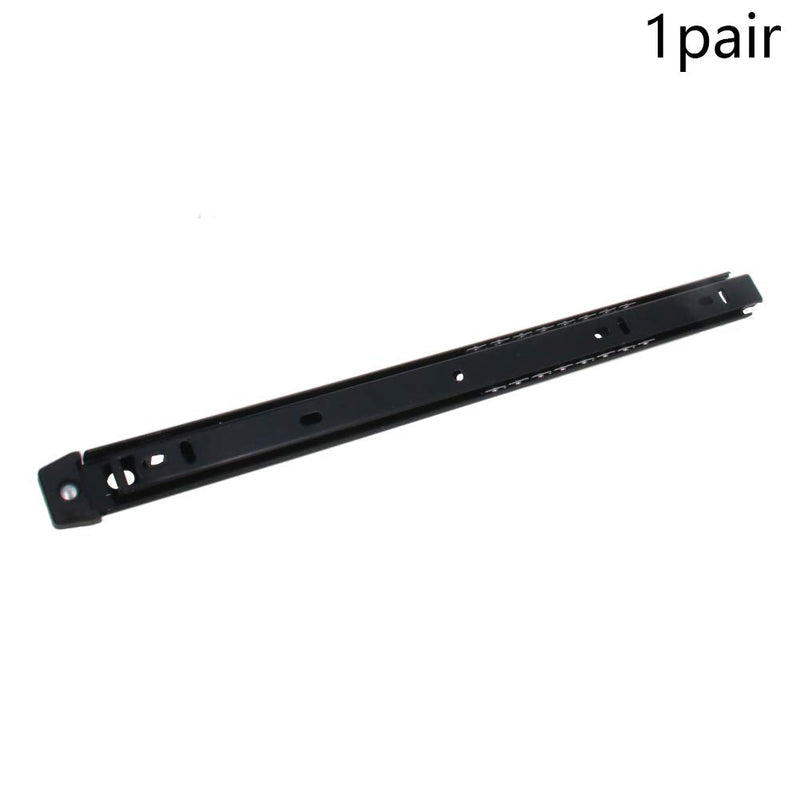 Heyiarbeit 14-Inch Cold Rolled Steel Drawer Slides, Full Extension Ball Bearing Slide Track Rail 27mm Wide 55lb Capacity Black 1 Pair